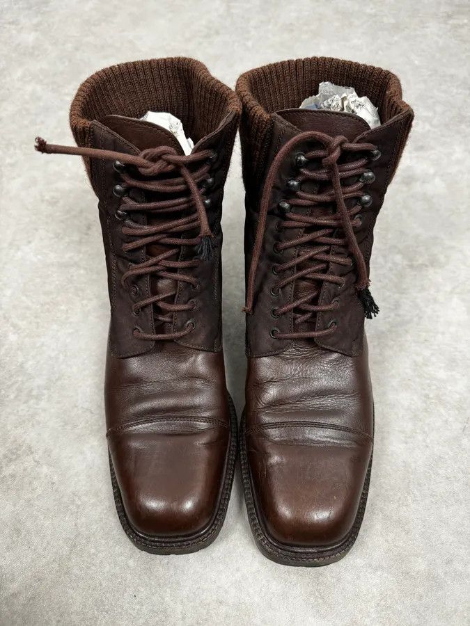 Prada 2000s Prada Brown Hybrid Leather Boots Size US 7 / EU 40 - 4 Thumbnail