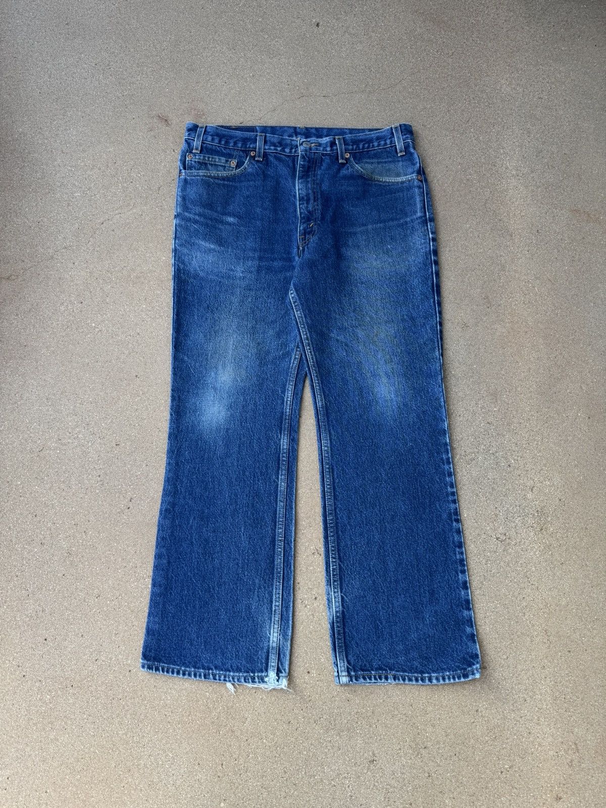 Levi's Vtg 90’s Levi’s 517 Red Tab Bootcut Flare Denim Jeans 35x28 Size US 35 - 1 Thumbnail