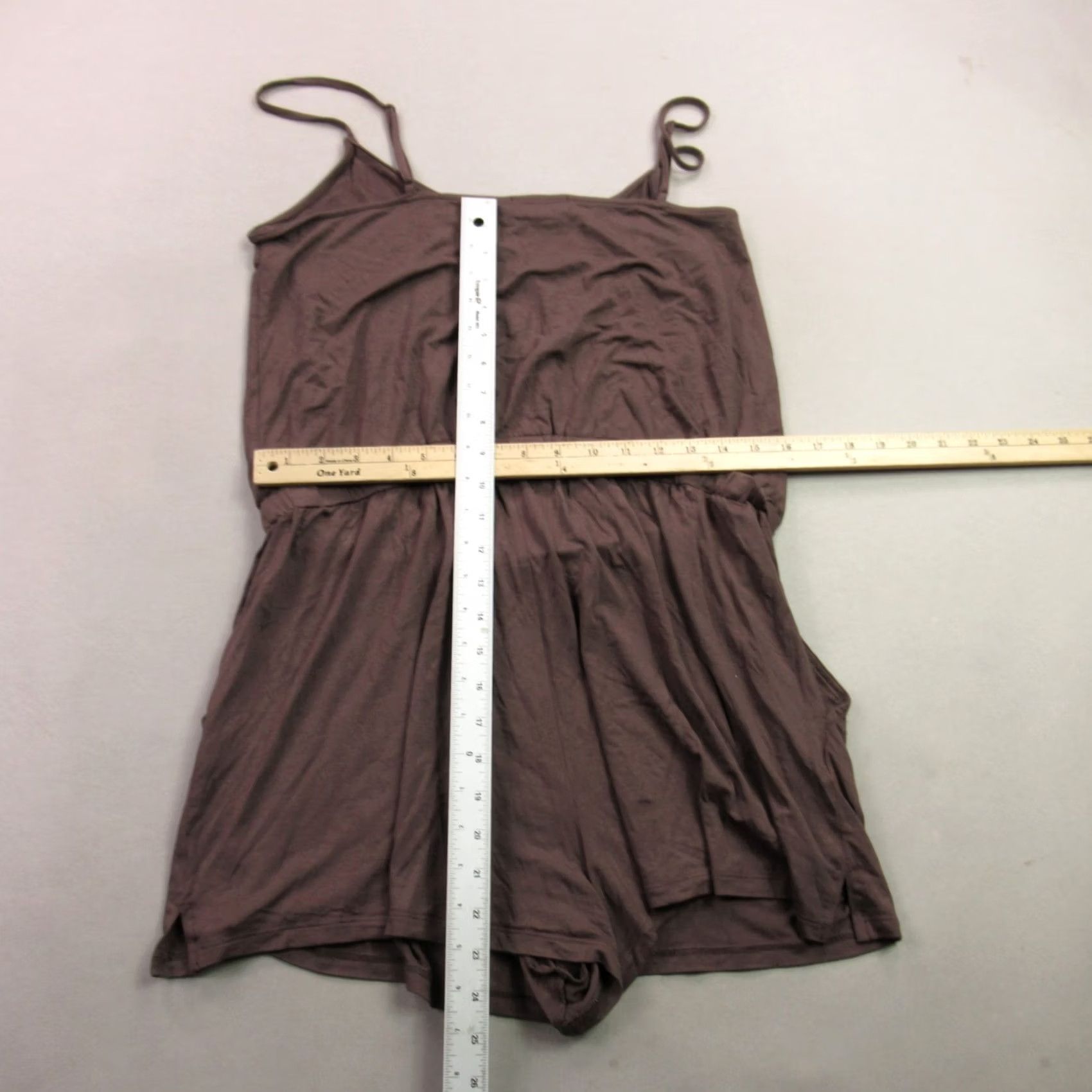 Vintage Nuuds Womens Romper Sleeveless Large Brown One Piece Lightweight Casual Short Size 36" / US 14 / IT 50 - 5 Thumbnail