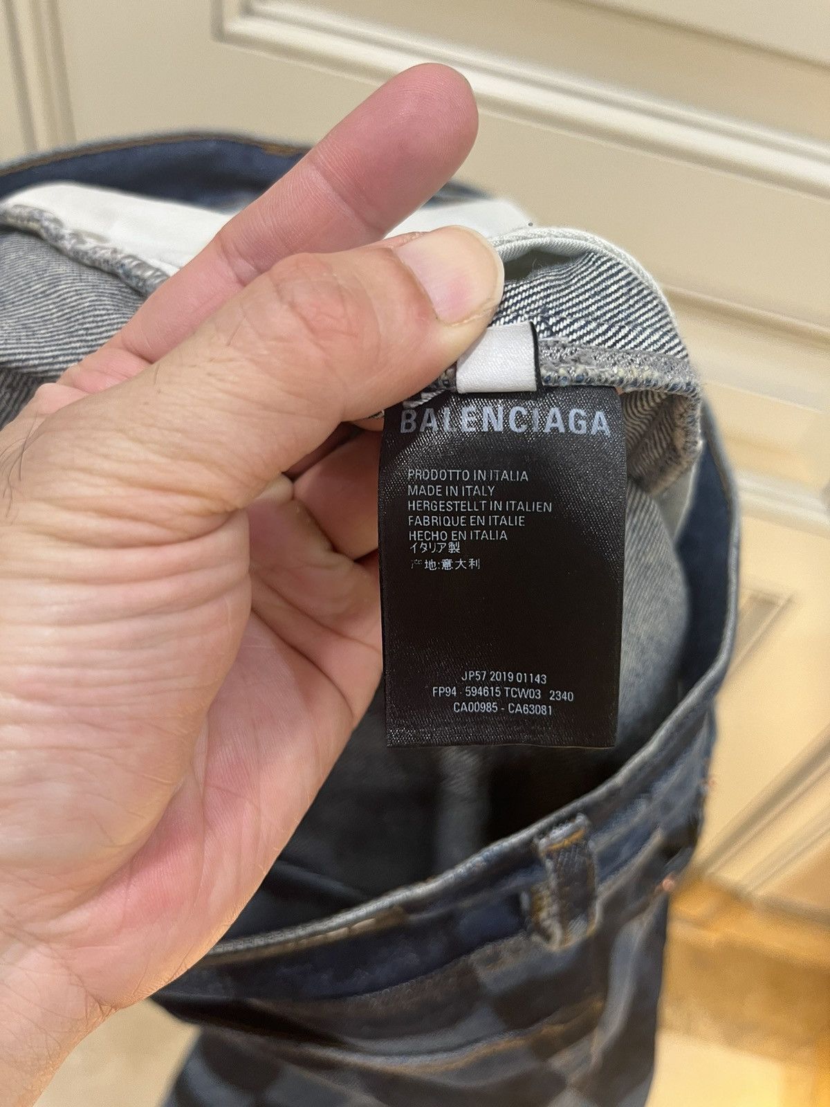 Balenciaga Checkerboard Paris Fit Sharpie Ombre Jeans Size US 30 / EU 46 - 19 Thumbnail