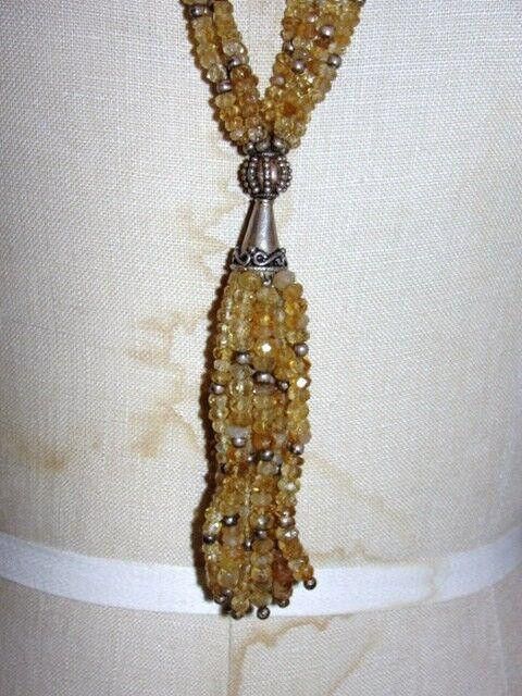 Designer Runway Citrine Faceted Bead & Sterling Tassel Necklace Size ONE SIZE - 3 Thumbnail