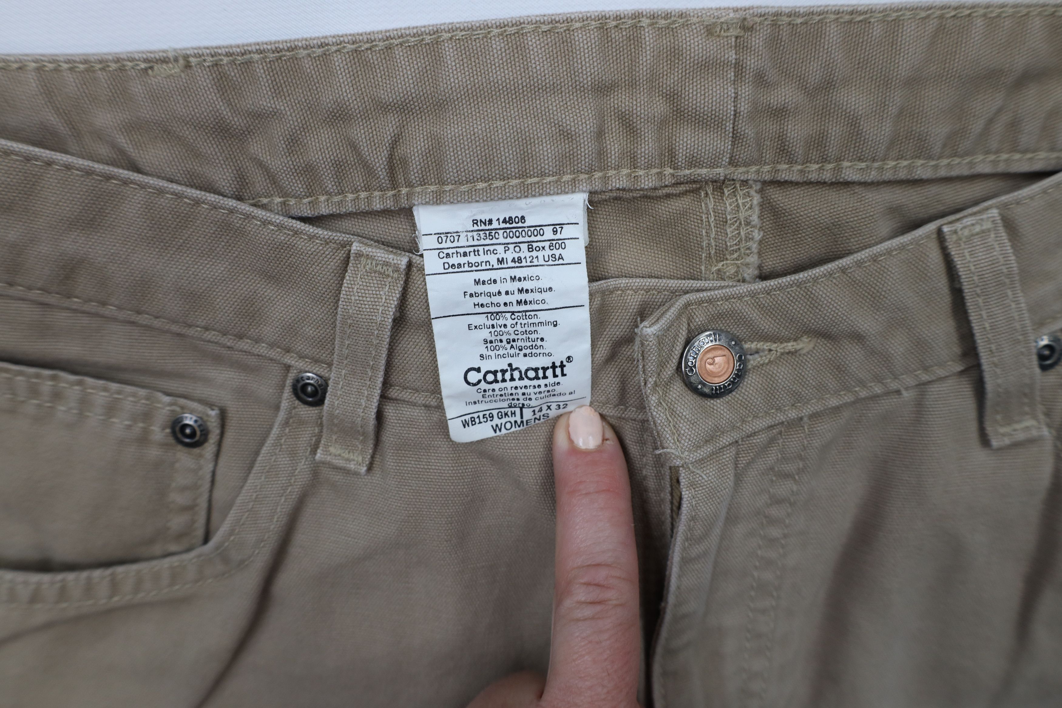 Carhartt × Vintage Vintage Carhartt Spell Wide Leg Canvas Dungaree Pants Khaki Size 36" / US 14 / IT 50 - 9 Thumbnail