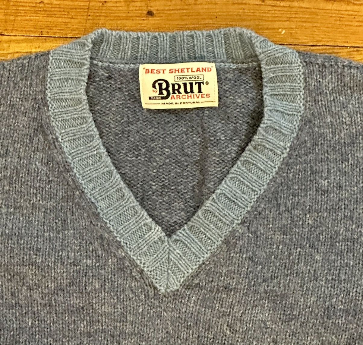 BRUT Archive BRUT Archive Shetland V-Neck Sweater Mid Blue Size US S / EU 44-46 / 1 - 2 Thumbnail