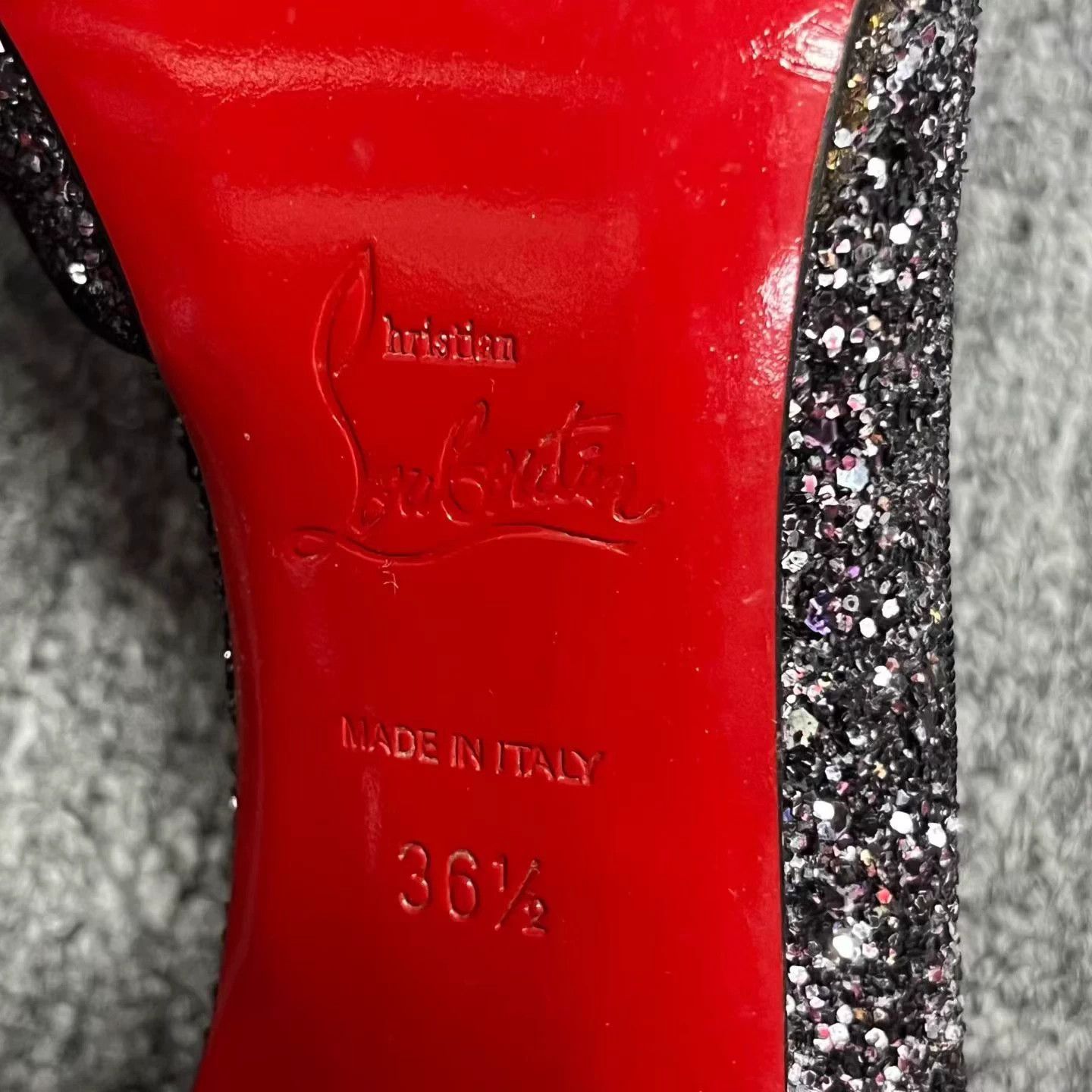 Christian Louboutin Christian Louboutin black glitter stiletto heels. Size US 6 / IT 36 - 4 Thumbnail