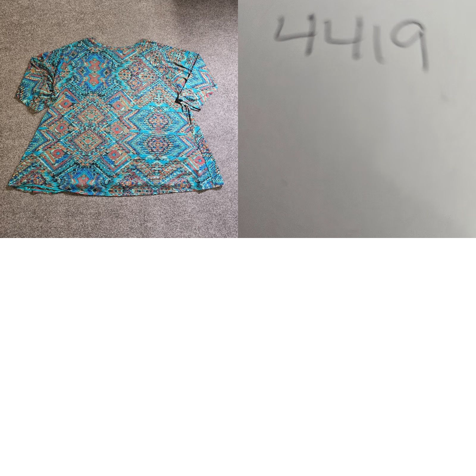 Vintage Tianello Top Womens 3X Black Green Abstract Burnout Sheer Aztec Southwest Tunic Shirt Ladies 3X Green Aztec Burnout Sheer 3/4 Sleeve Women's Blouse Size XXL / US 16-18 / IT 52-54 - 8 Thumbnail