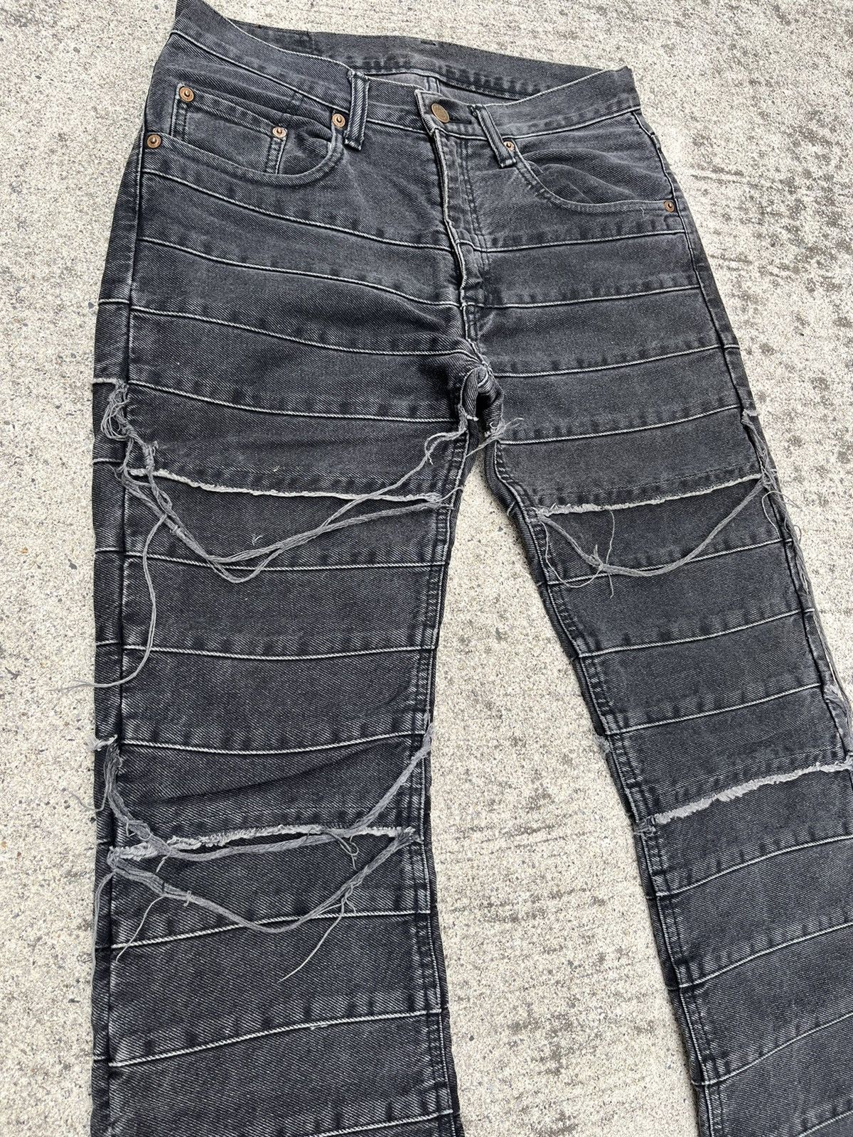 Hysteric Glamour 00s Hysteric Glamour Hagi Denim Pant Hybrid Striped archive Size US 29 - 4 Thumbnail