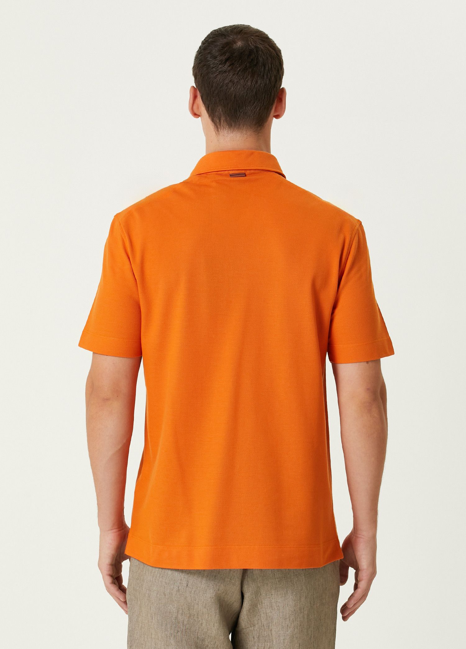 Ermenegildo Zegna ZEGNA solid orange cotton polo shirt 50 Medium authentic Size US M / EU 48-50 / 2 - 3 Thumbnail