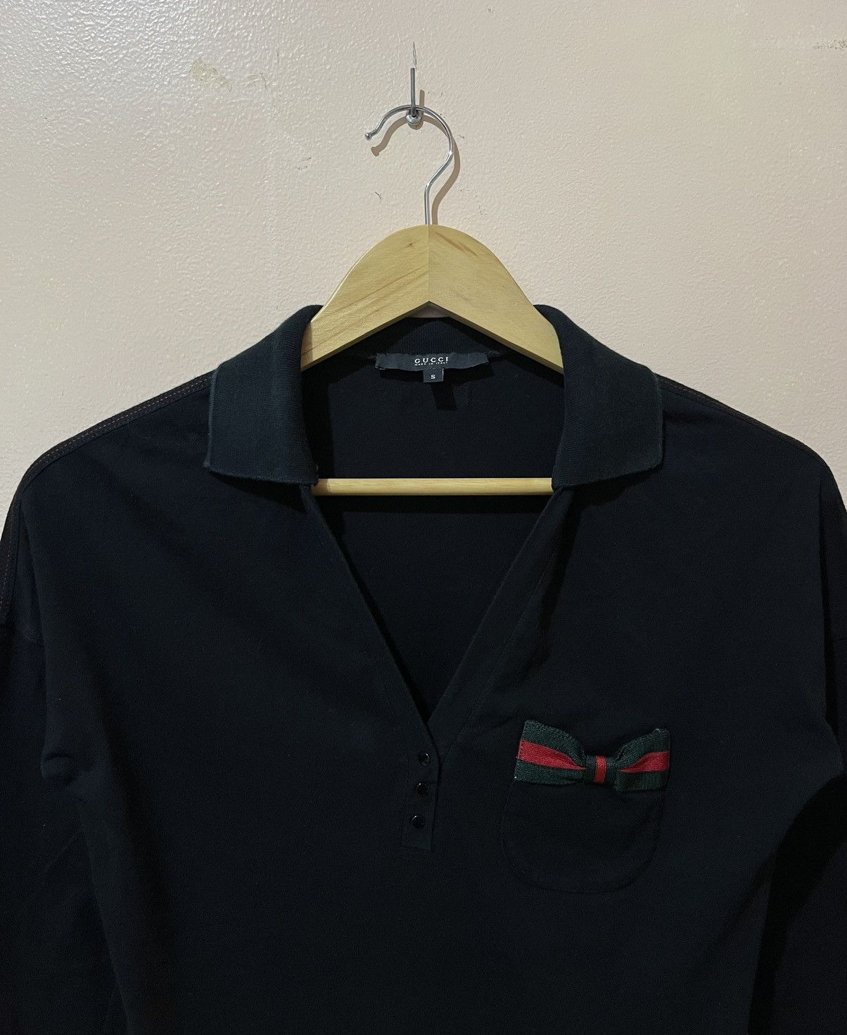 Gucci Gucci - Frida Giannini - 2007 - Bow Tie - V-neck Longsleeves Size S / US 4 / IT 40 - 4 Thumbnail