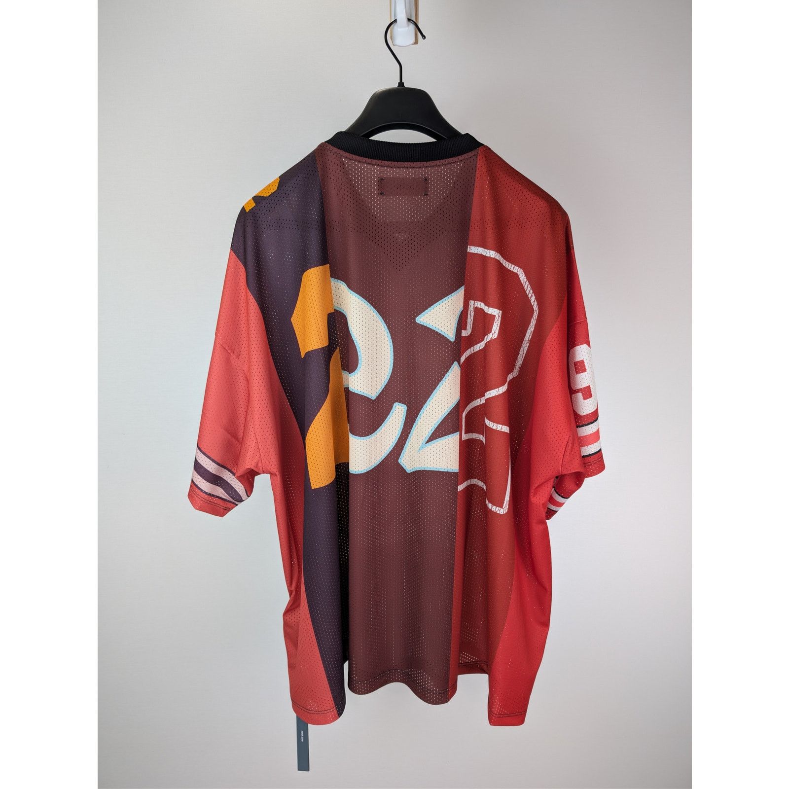 Amiri o1rshd1 Spliced Oversized Mesh T-Shirt in Red Size US XL / EU 56 / 4 - 15 Thumbnail