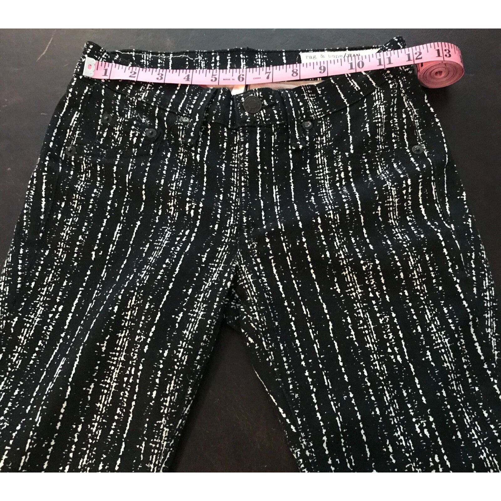 Rag & Bone Rag & Bone Jean Black/White Barcode Print Stretch Leggings Size 24" / US 00 / IT 34 - 4 Thumbnail