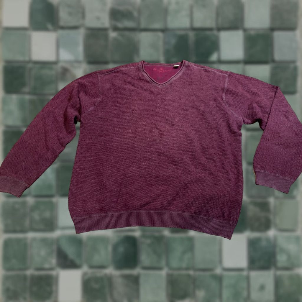 Tommy Bahama Tommy Bahama Pullover Sweatshirt Mens XL Maroon Red Cotton Wool Logo Zipper Sweater Long Sleeve Golf Walking Regular Mens Size US XL / EU 56 / 4 - 1 Thumbnail