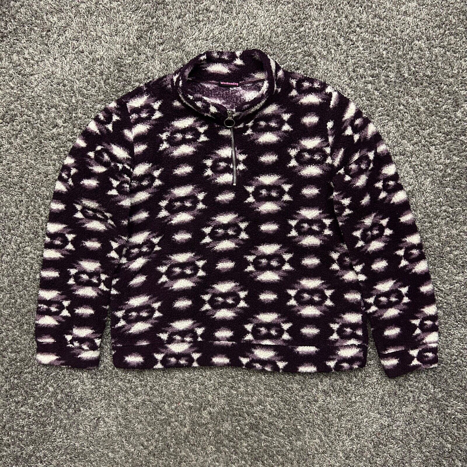 Vintage Fleece Jacket 1/4 Zip Pullover Soft Lightweight y2k Purple Size M / US 6-8 / IT 42-44 - 2 Thumbnail