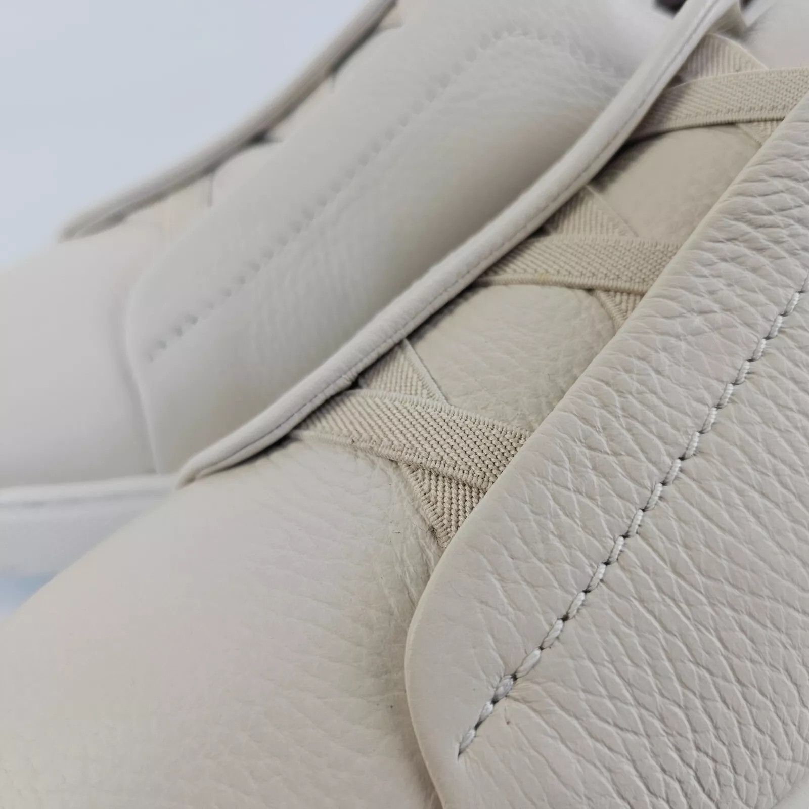 Zegna Triple Stitch White Leather Low Top Sneakers New
