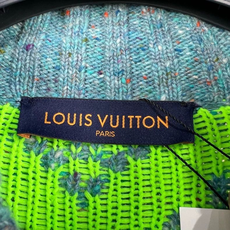 Louis Vuitton Green Patterned Knit Sweater-2506