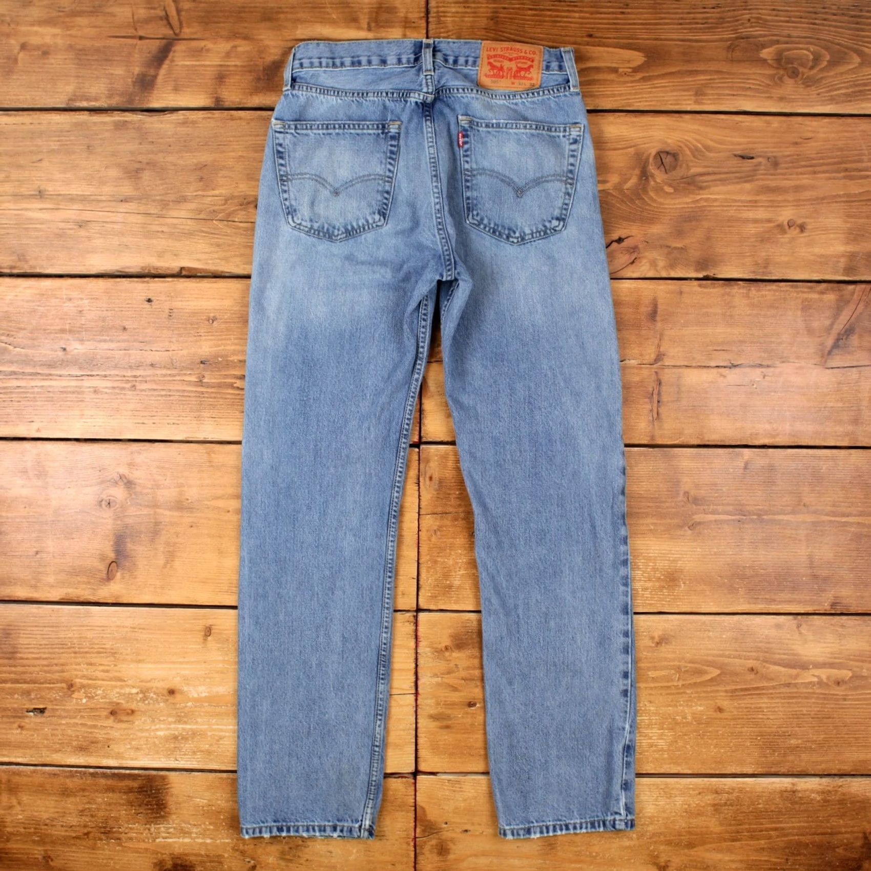 Denime Levis 505 Jeans 30x32 Blue Regular Straight Light Stonewash Denim Jeans Size US 30 / EU 46 - 2 Thumbnail