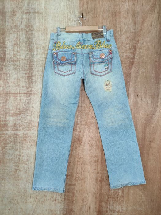 Japanese Brand Blue Moon blue distressed denim jeans pants #46-088DLL Size 30" / US 8 / IT 44 - 6 Thumbnail