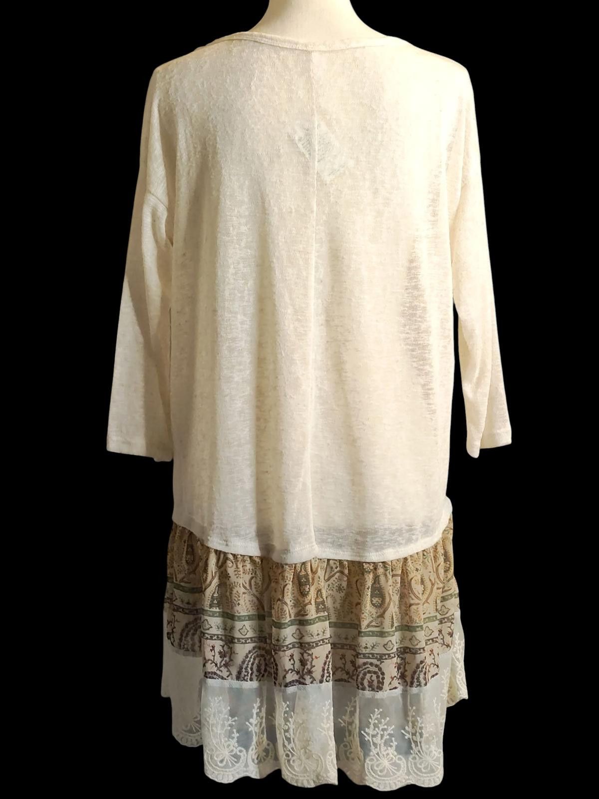 Other My Story Women's Long Sleeve Dress w/Lace and Paisley Detail Size L / US 10 / IT 46 - 7 Thumbnail