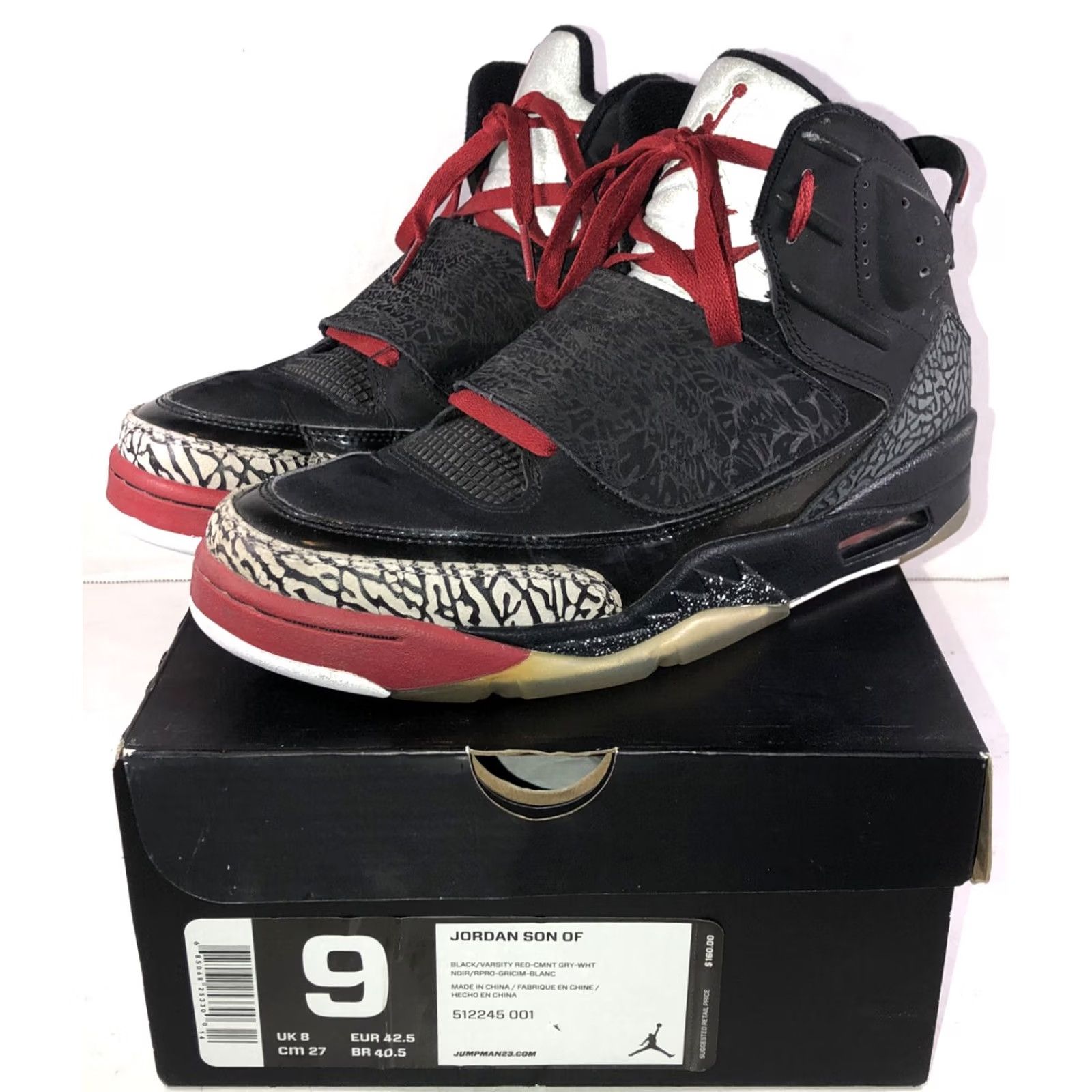 Nike Nike Air Jordan Son of Mars Sneaker Men Size 9 High Top Black Red Gray 512245-001 Size US 8 / EU 41 - 2 Thumbnail