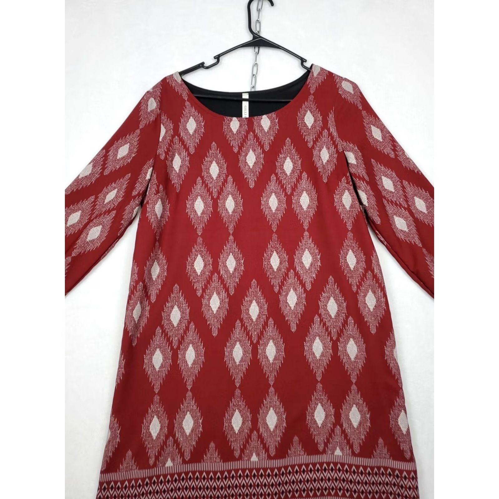 Vintage VINTAGE Gilli Tunic Mini Dress Maroon All Over Southwestern Print Boho Festival M Made USA Size M / US 6-8 / IT 42-44 - 2 Thumbnail