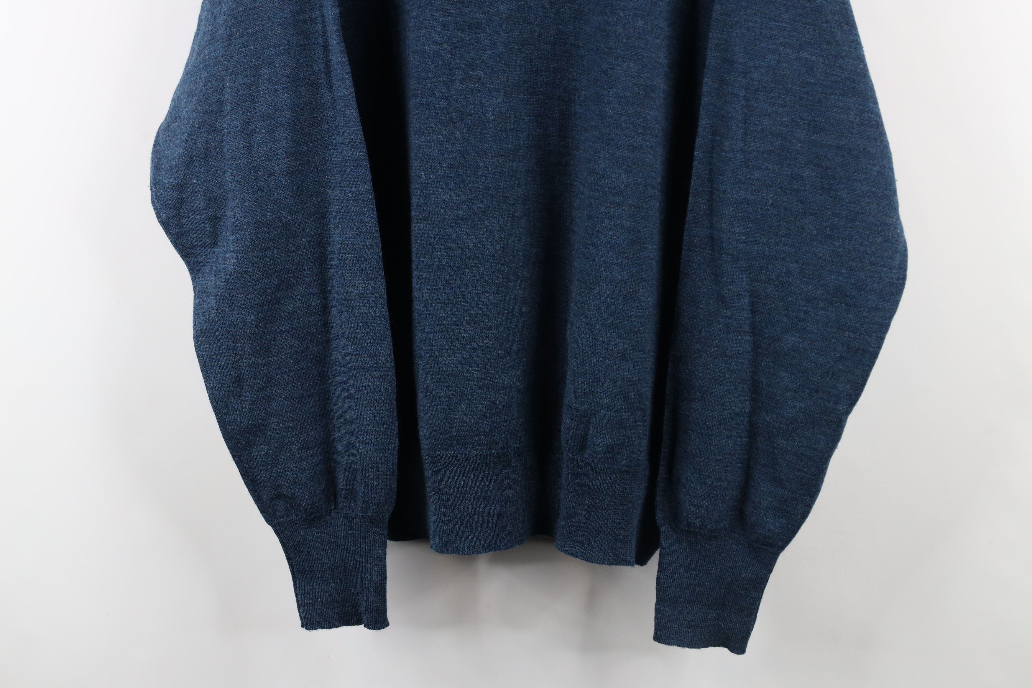Vintage Vintage 90s Streetwear Wool Knit V-Neck Sweater Heather Blue Size US XL / EU 56 / 4 - 3 Thumbnail