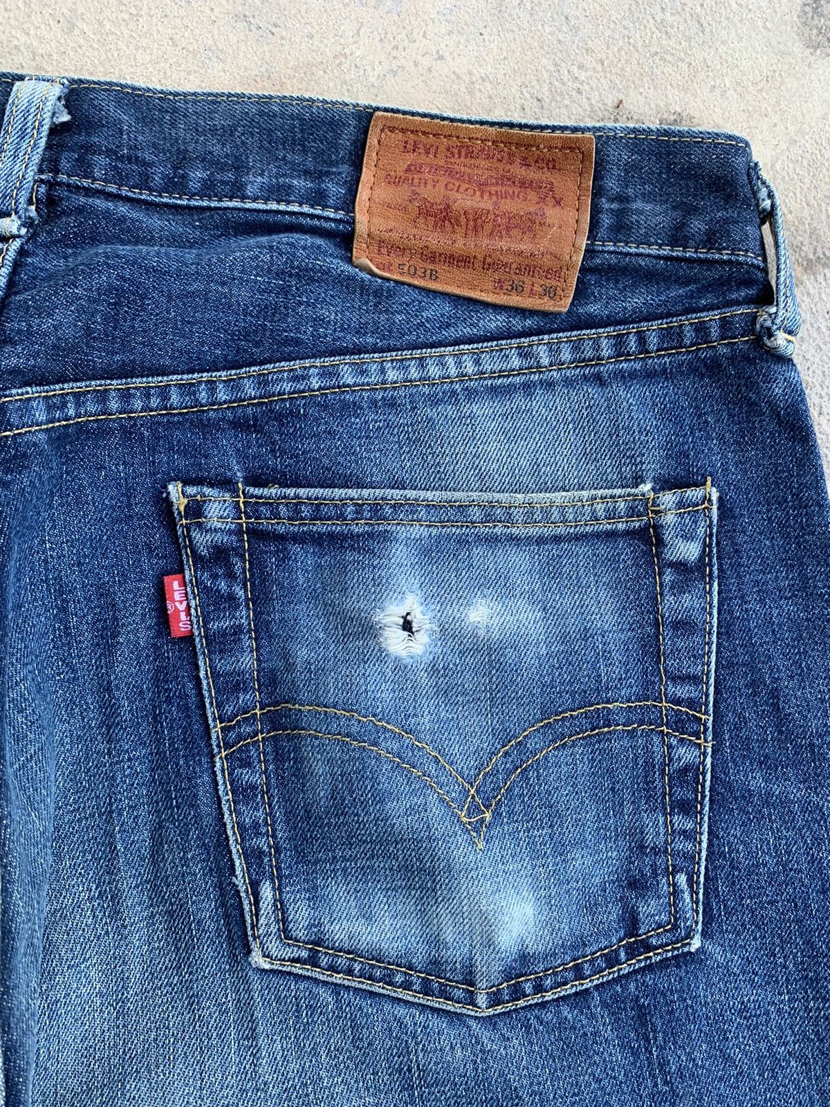 Levi's × Vintage Vintage Levis Big E 503B Selvedge Distressed Denim Size US 34 / EU 50 - 6 Thumbnail