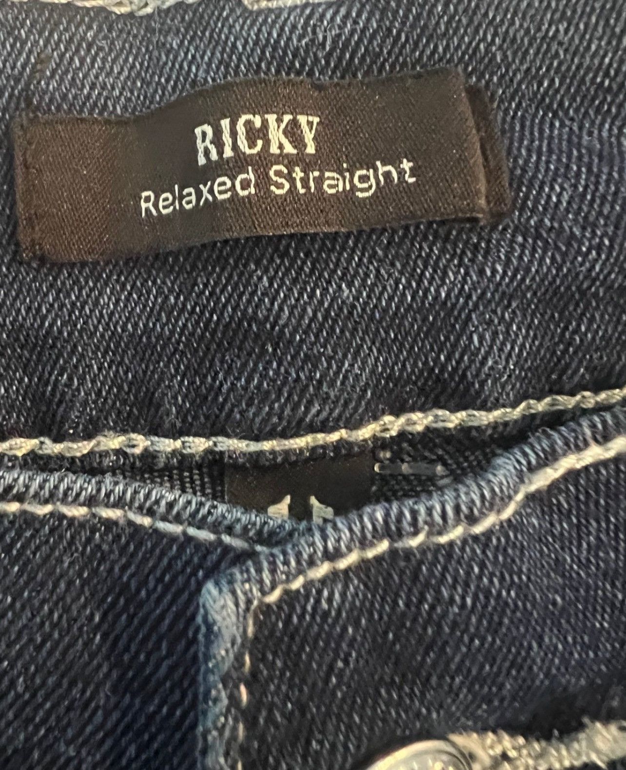 True Religion New True Religion Ricky Relaxed Straight Jeans Flap 31x34 Size US 31 - 11 Thumbnail