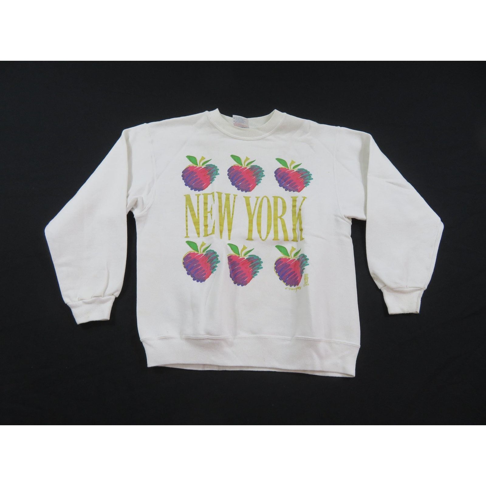 Hanes New York Apple Sweatshirt Hanes White Sz M 1990s Size M / US 6-8 / IT 42-44 - 1 Thumbnail
