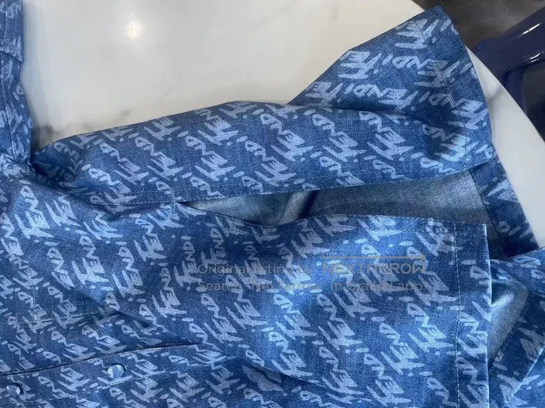 Fendi Fendi Blue Denim, Full Print with Lettering Size XXS / US 00 / IT 34 - 3 Thumbnail