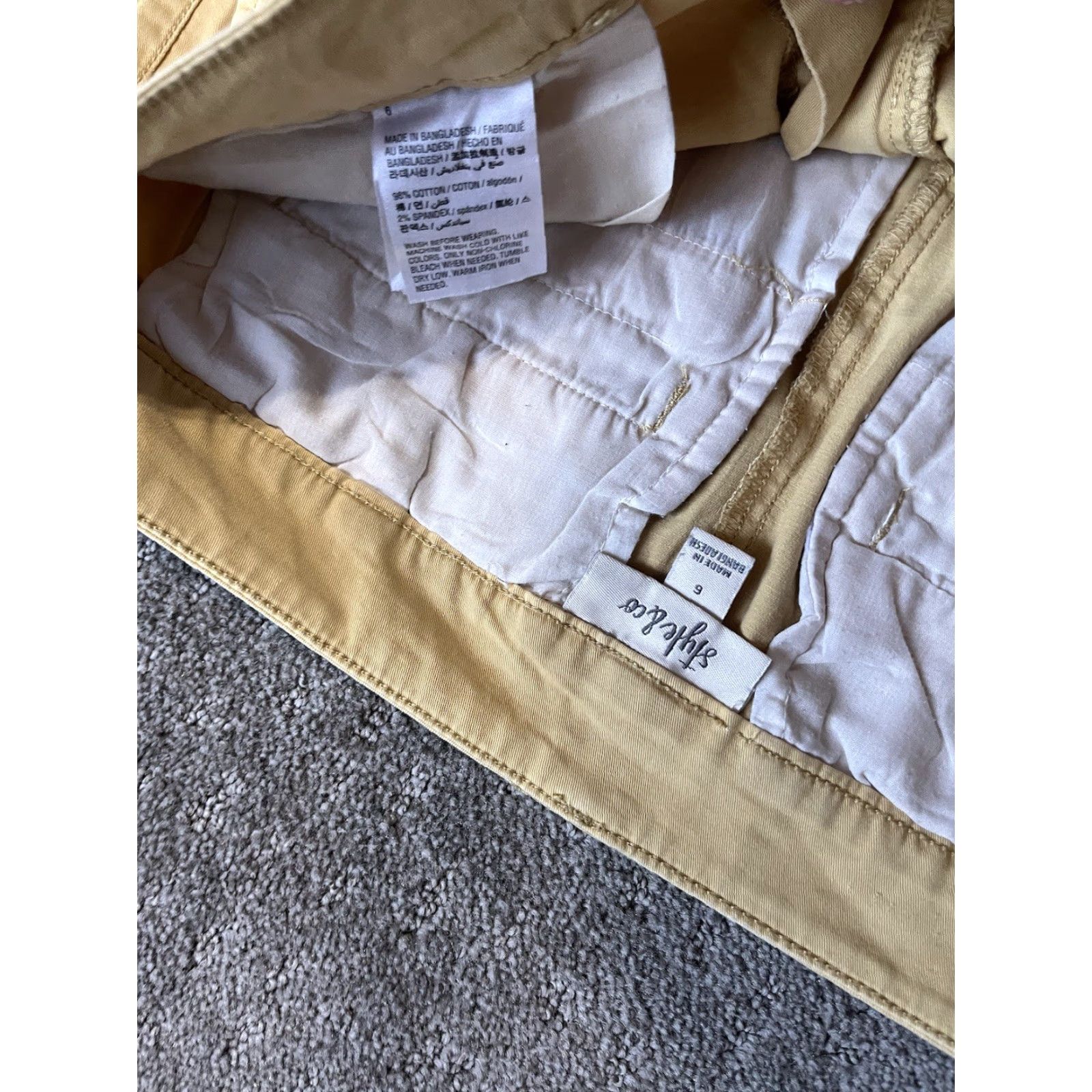 Vintage Style&co. Women's Pant Size 6 Yellow Mid Rise Ankle Pant Cotton Blend Comfort Womens Size 28" / US 6 / IT 42 - 5 Thumbnail