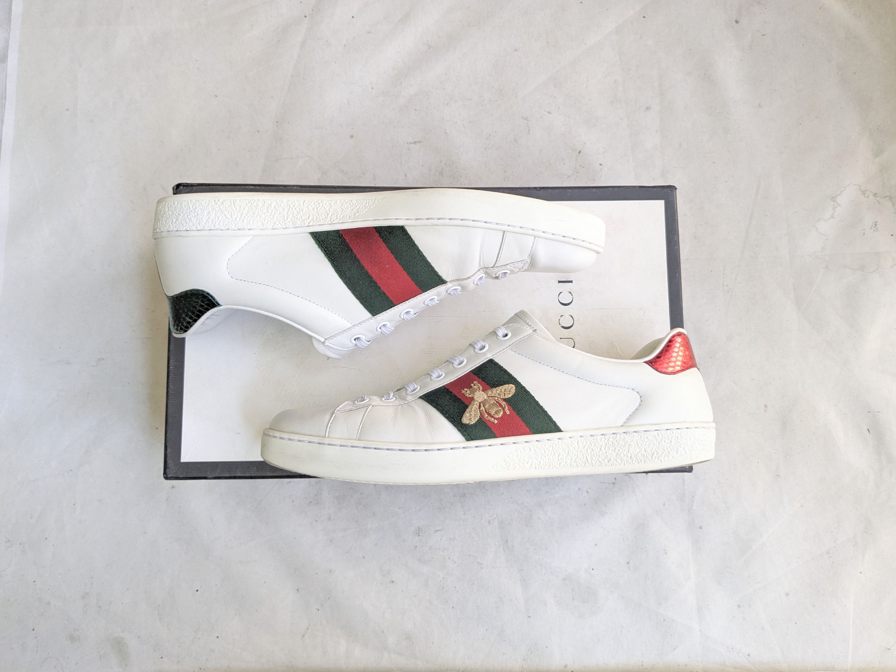 Gucci Gucci Ace Sneakers Bee White 8.5 Low Tops Size US 8.5 / EU 41-42 - 2 Thumbnail
