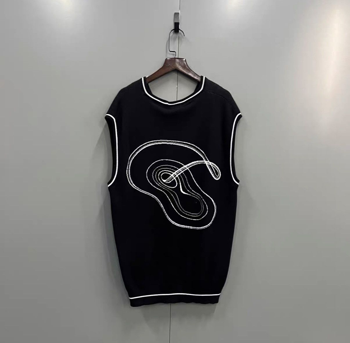 Msftsrep MSFTSREP Black Printed Knit Tank Top J41 Size M / US 6-8 / IT 42-44 - 2 Thumbnail