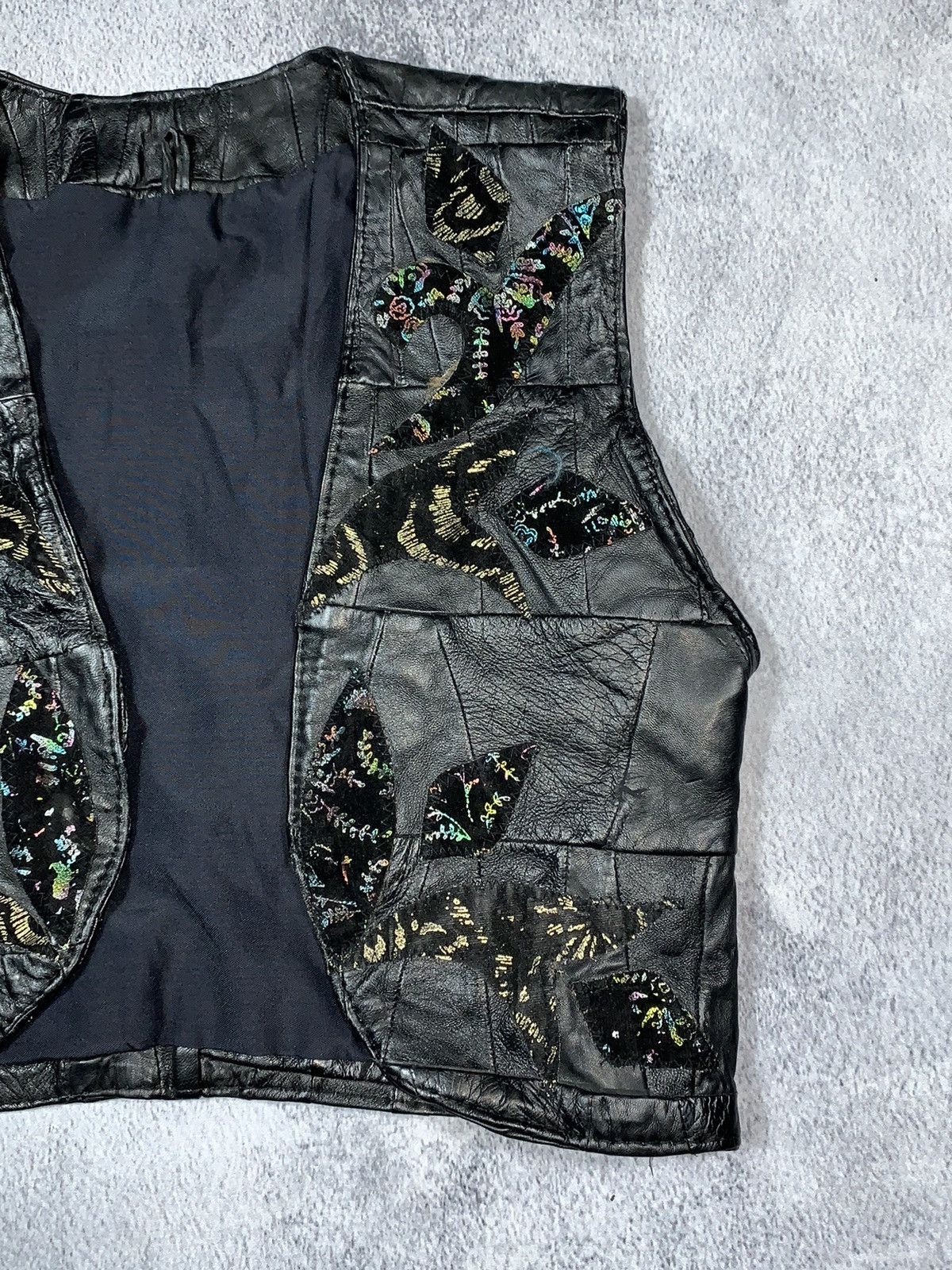 Other Vintage 80s style wmns Leather patchwork vest retro size M Size M / US 6-8 / IT 42-44 - 3 Thumbnail