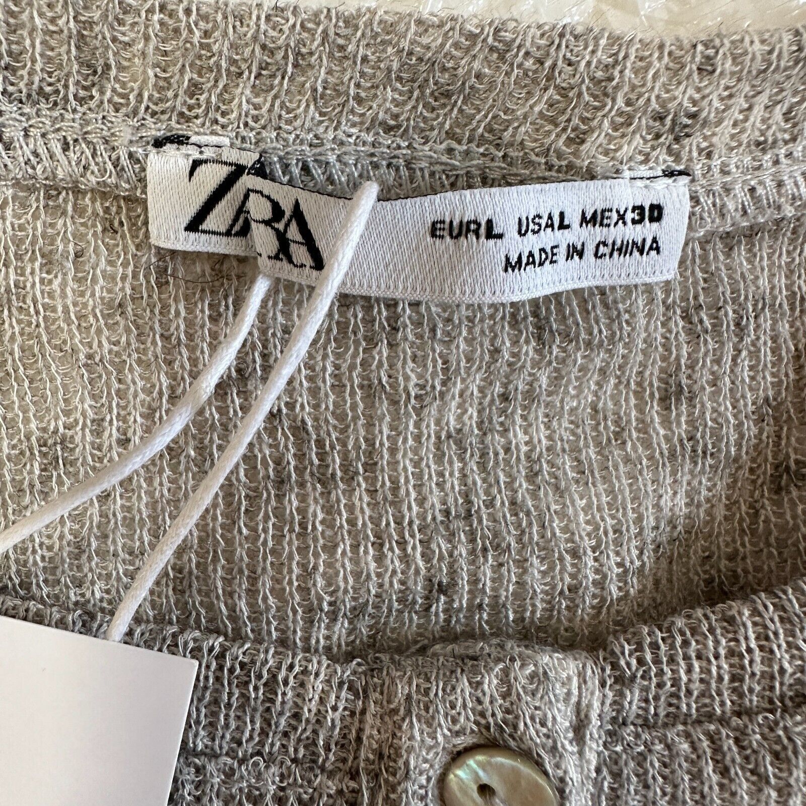 Zara NWT Zara Heathered Gray Short Sleeve Henley Shirt Top L Size L / US 10 / IT 46 - 10 Thumbnail