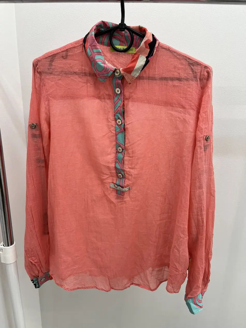 Versace Jeans Cotton Silk Button Up Blouse