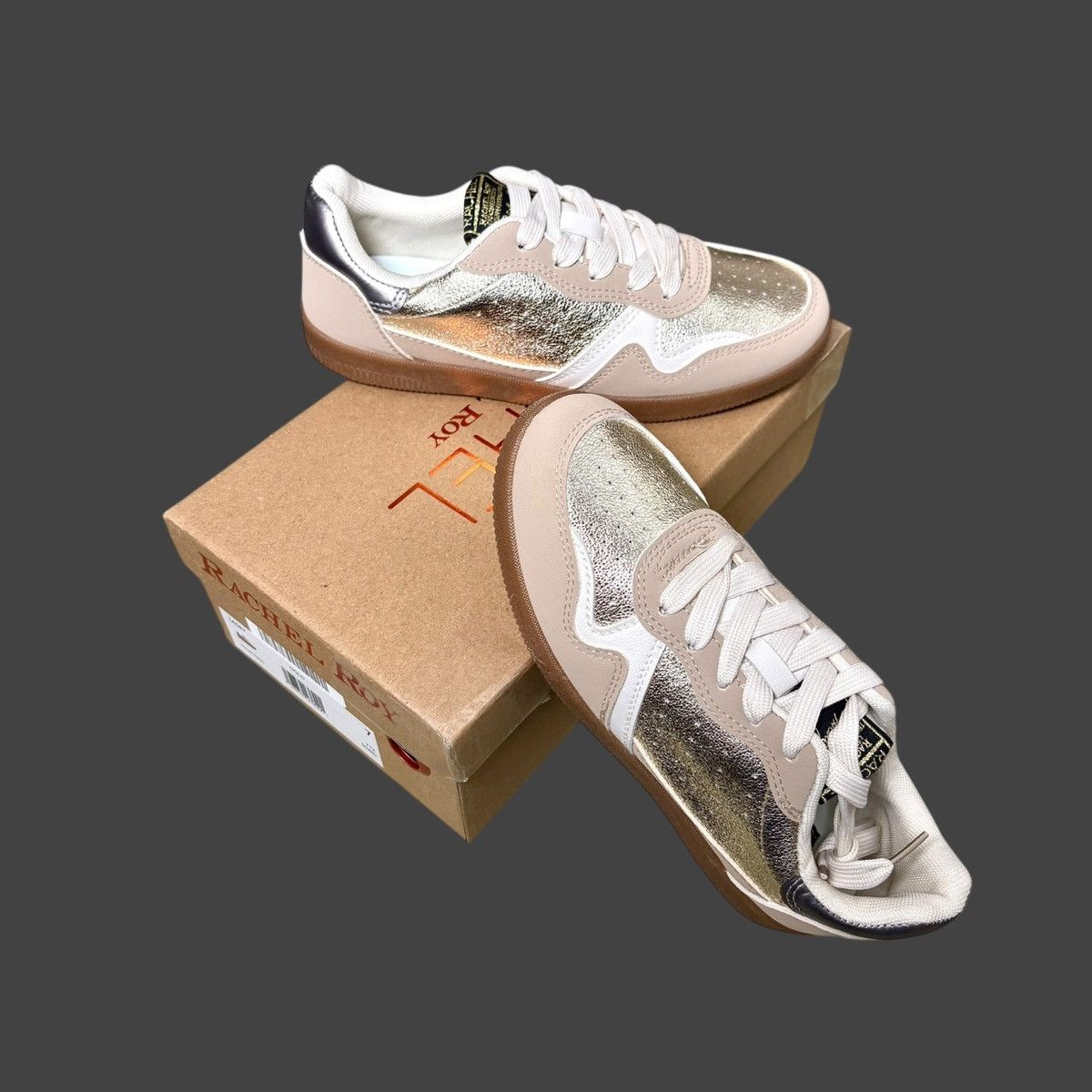 Other Rachel Roy Lacey Women’s Gold Beige White Sneakers Sz 7 Size US 7 / IT 37 - 2 Thumbnail