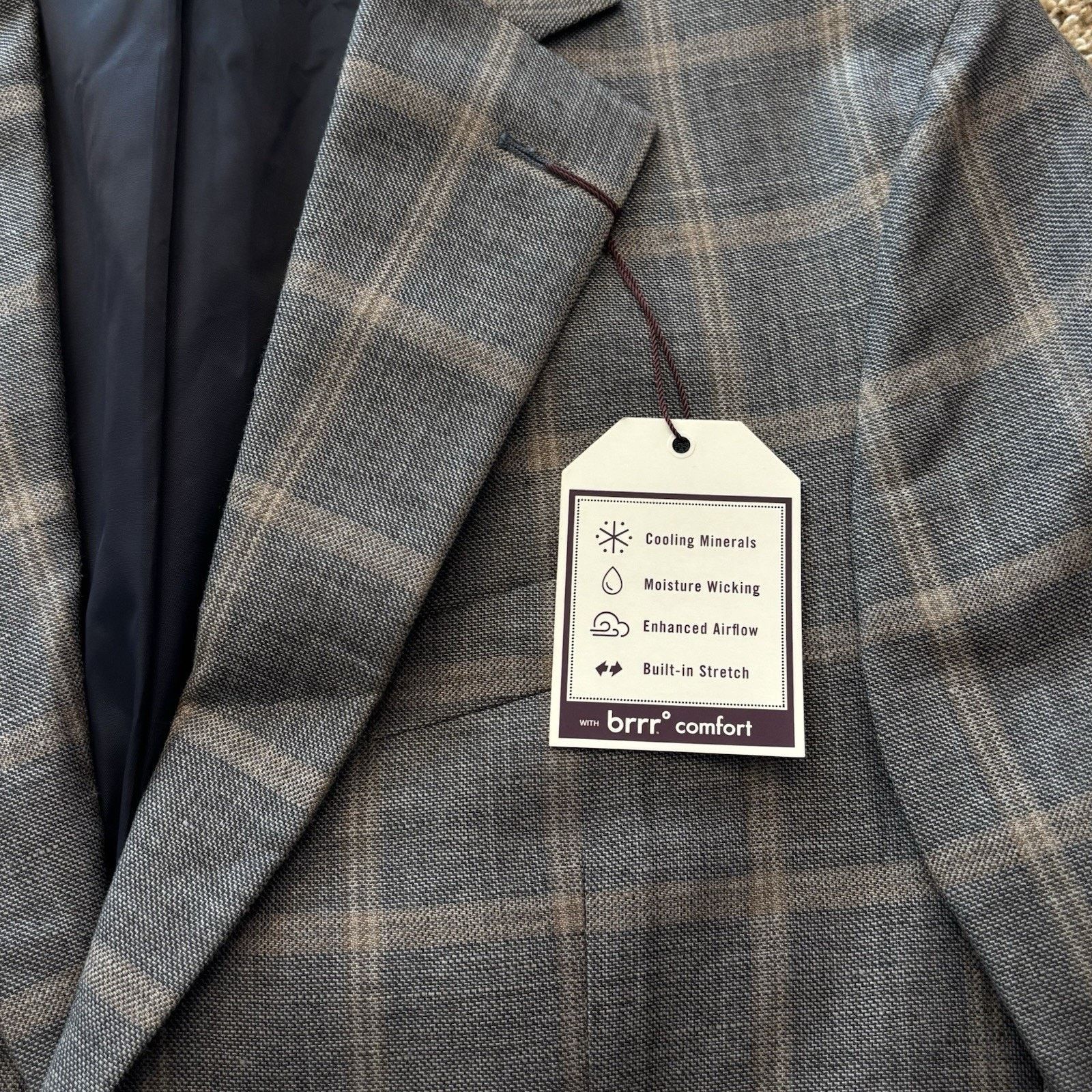 Jos. A. Bank Jos A Bank Brrr Sport Coat 40R Tailore Gray Plaid Silk Linen Size 40R - 7 Thumbnail
