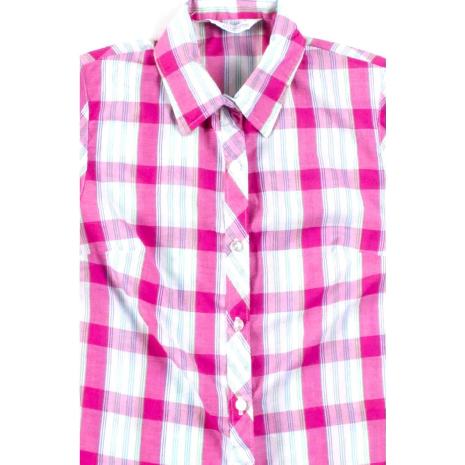 Pinko VINTAGE Miss Fashionality Pink Plaid Sleeveless Blouse Medium Shirt Womens Size M / US 6-8 / IT 42-44 - 2 Thumbnail