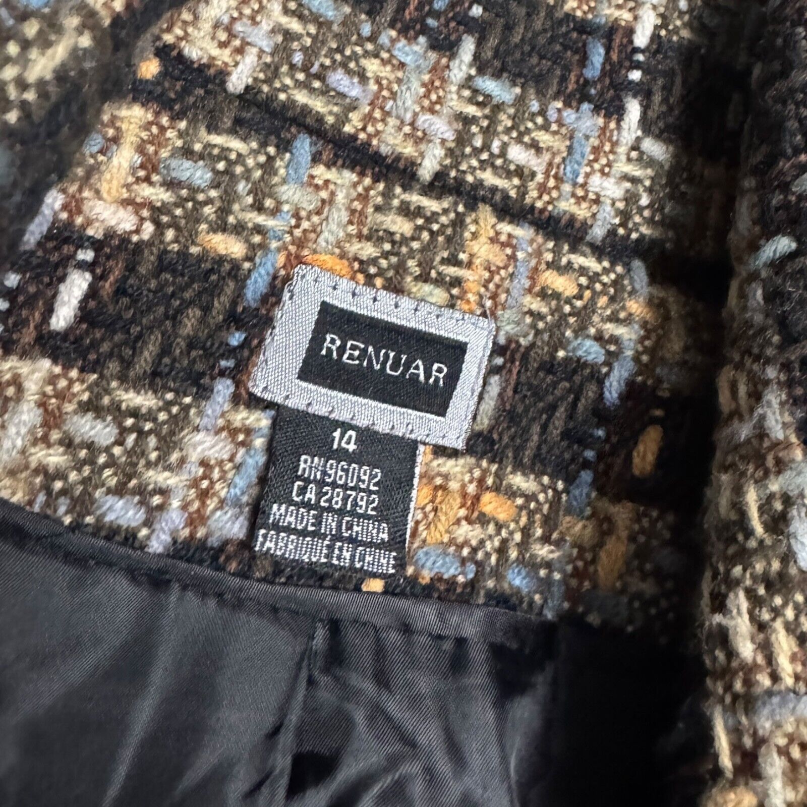 Renuar RENUAR Tweed Luxury Designer Winter Fall Jacket Coat 14 Size L / US 10 / IT 46 - 3 Thumbnail