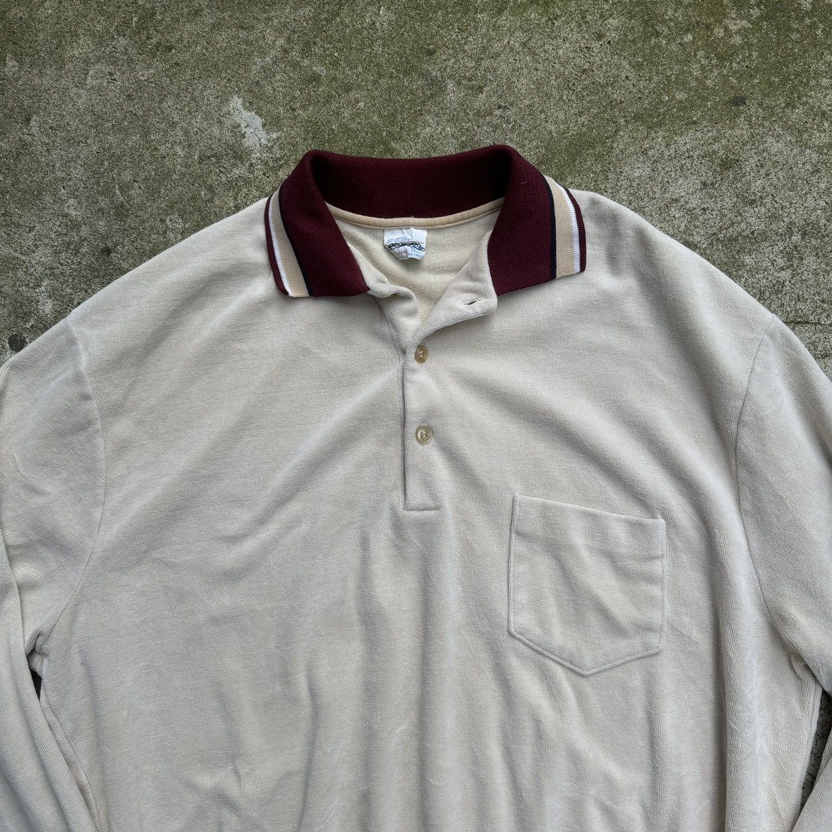 Vintage 70s JcPenney Velour Velvet Polo ERD Grunge Raimundo Size US XL / EU 56 / 4 - 5 Thumbnail