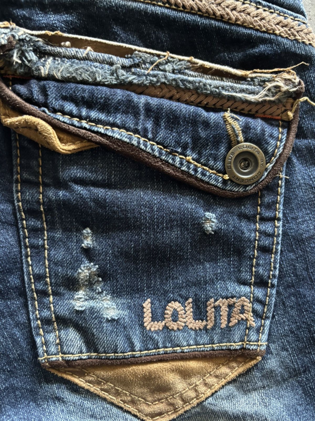 If Six Was Nine LOLITA flare up western style washed distressed japanese Size US 27 - 16 Thumbnail