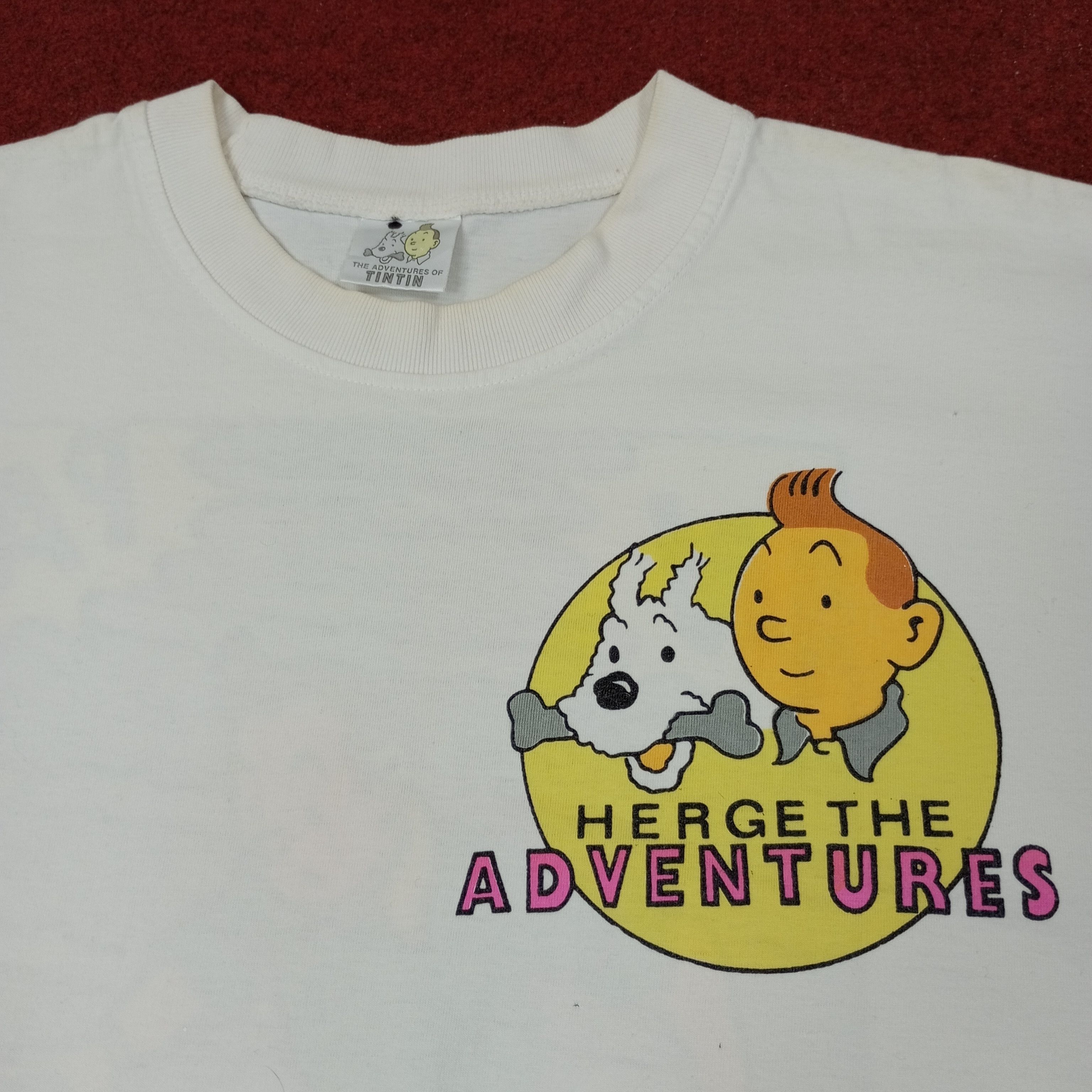 Vintage The Adventures Of Tintin Cartoon Tshirt c249n73 Size US M / EU 48-50 / 2 - 4 Thumbnail