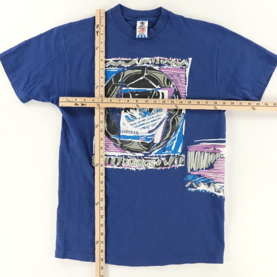 Adidas VINTAGE Adidas Soccer T-Shirt Blue Men's M Wrap Around Solid Shirt Size US M / EU 48-50 / 2 - 3 Thumbnail