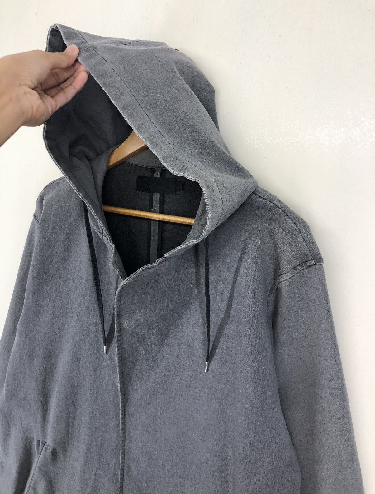 JACKROSE Jackrose Hooded Grey Long Jacket Size US M / EU 48-50 / 2 - 4 Thumbnail