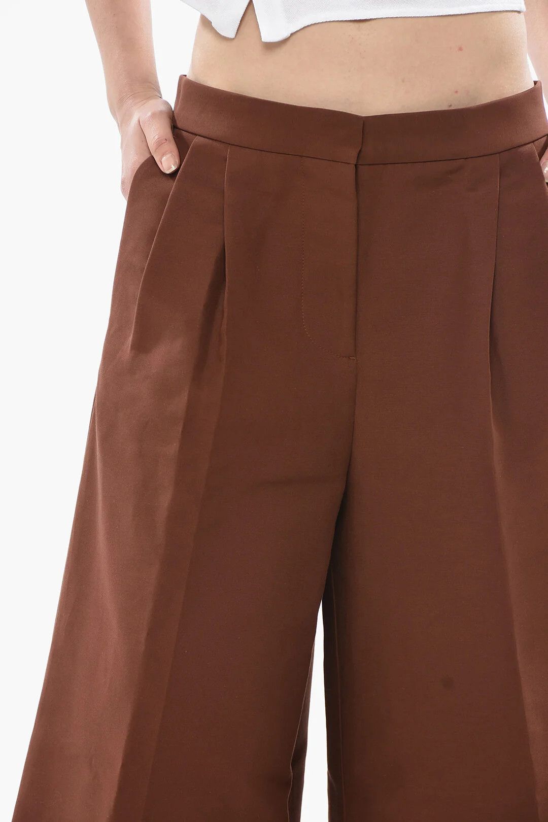Marni og1mm0326 Cotton Gaucho Pant in Brown Size 30" / US 8 / IT 44 - 3 Thumbnail