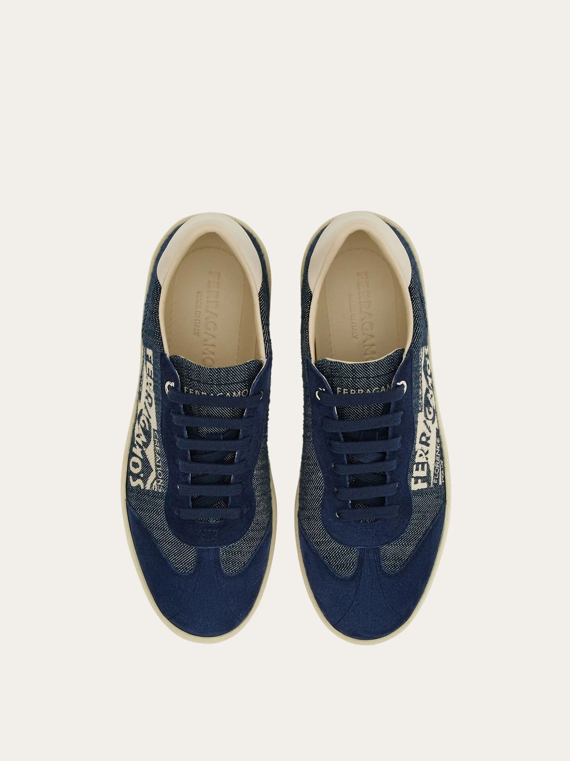 Salvatore Ferragamo o1s1rm0526 Logo-print Low-Top Sneakers in Blue Size US 11 / IT 41 - 2 Thumbnail