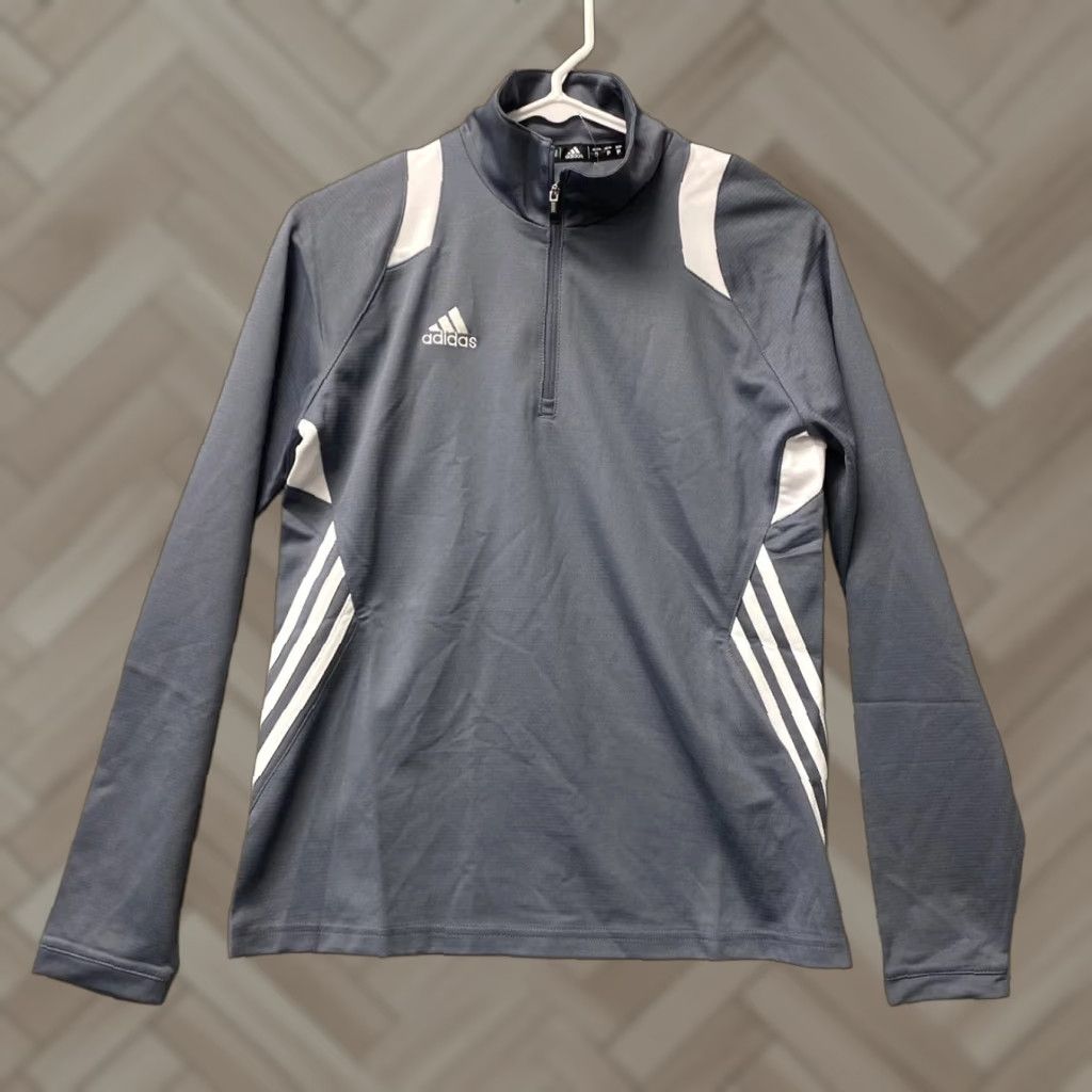 Adidas ADIDAS SWEATSHIRT 1/4 ZIP Gray Size S Adult Womens Pullover Long Sleeve Zip Pockets NWOT Size S / US 4 / IT 40 - 1 Thumbnail