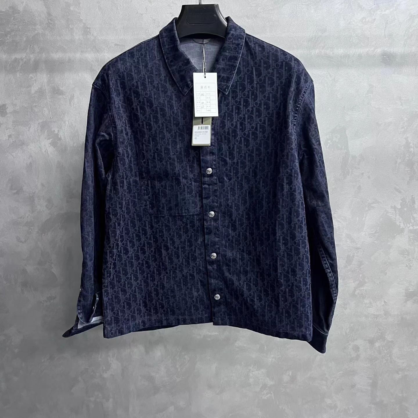 Dior Dior Blue Logo Twill Collared Long-Sleeve Shirt Size US S / EU 44-46 / 1 - 1 Thumbnail