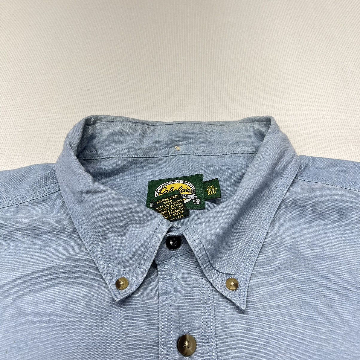 Cabelas × Vintage Cabelas Button Down Shirt Blue Short Sleeve Outdoor Gear Size US XXL / EU 58 / 5 - 4 Thumbnail