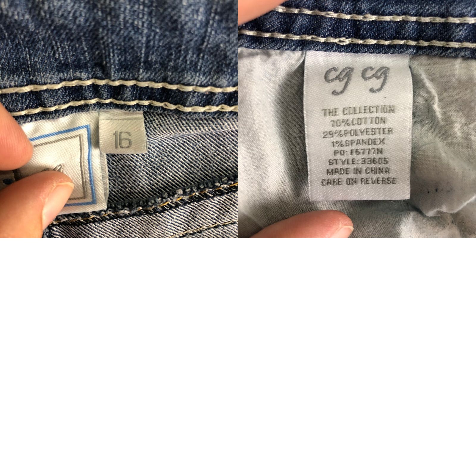 Denime CG CG Womens Jeans Size 16 Mid Rise Medium Wash Straight Leg Blue Denim Cotton Inseam 29in Size 38" / US 16 / IT 52 - 8 Thumbnail