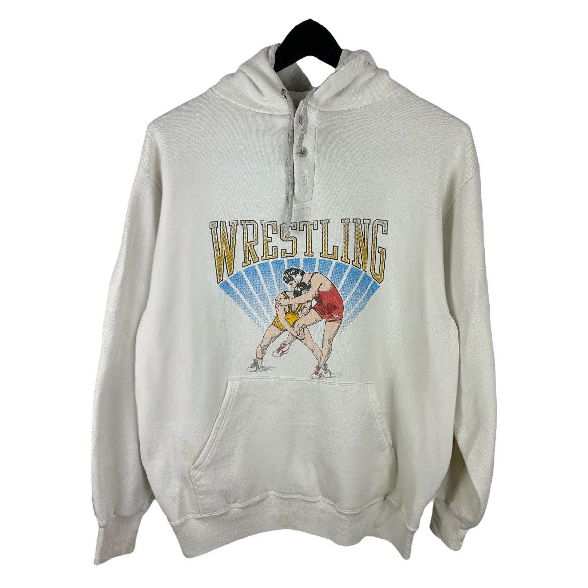 Jerzees × Vintage Vintage 70s Jerzees Wrestling School Promo Hoodie Size US L / EU 52-54 / 3 - 1 Thumbnail